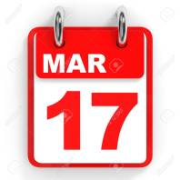 Calendar on white background. 17 March.